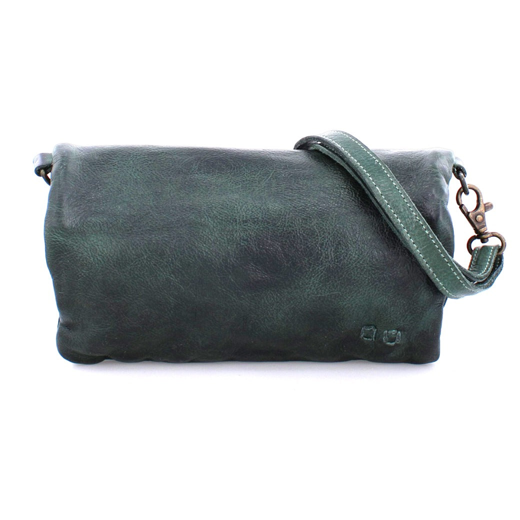 A Cadence teal leather cross body bag with a strap by Bed Stu.