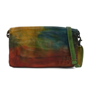 A colorful Bed Stu Cadence leather cross body bag with a strap.