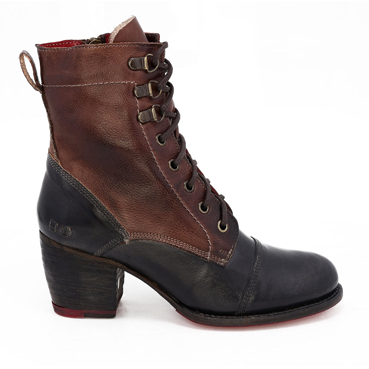 A women's Judgement boot by Bed Stu with a lace up.