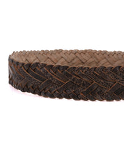 A braided leather belt with a metal buckle, the Proem by Bed Stu.