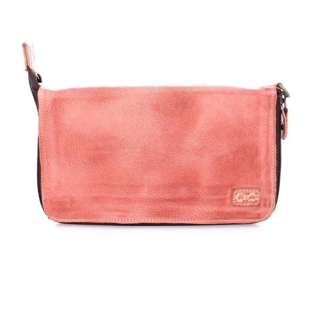 Bed Stu Templeton II pink leather multi-functional leather clutch.